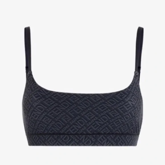 Fendi x Skims Scoop Bralette Black & Brown Duo (2-pack) 2X XXL Monogram Logo New - Picture 5 of 12